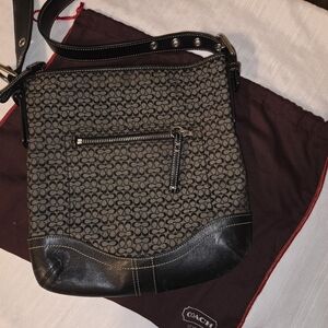 Coach Signature Black and Gray Messenger Bag
